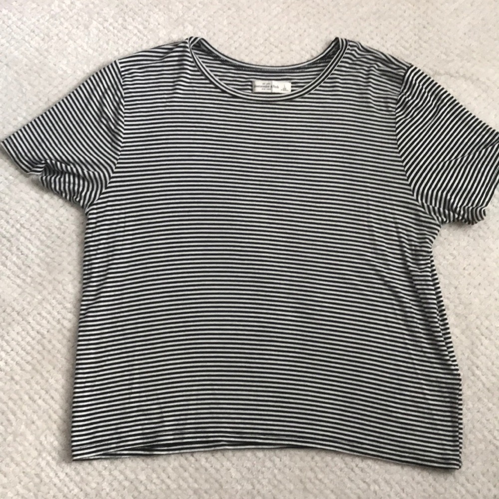 Abercrombie and Fitch cropped stripe tee